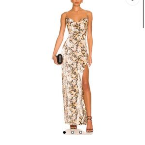 Floral Print Maxi Dress with Slit